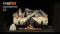 Real Fyre video: Charred Alpine Birch with G10 burner. Size and configuration may vary.
