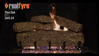 Real Fyre video: Post Oak with G45 burner — 24" shown. Size and configuration may vary.