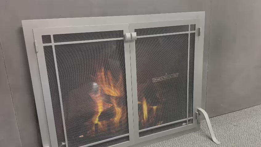 Fireplace Screen with Operable Doors Custom Size 21 Finishes - Carolina