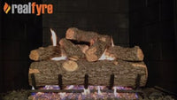 Real Fyre video: Golden Oak Designer Plus with G45 burner — 24" shown. Size and configuration may vary.