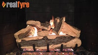 Real Fyre video: Rugged Split Oak with G45 burner — 24" shown. Size and configuration may vary.