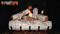 Real Fyre video: White Birch with G45 burner — 24" shown. Size and configuration may vary.