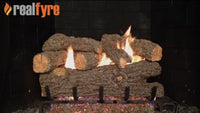 Real Fyre video: Royal English Oak Designer with G45 burner — 24" shown. Size and configuration may vary.