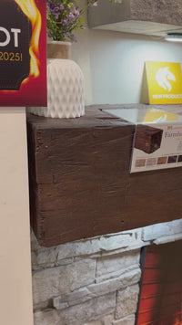 Farmhouse Rustic Concrete Mantel Shelf – Non-Combustible Fireplace Mantel in Maduro Finish by Lexington Hearth