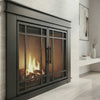 Finley Flat Black Masonry Fireplace Door | Standard — fire animation (loop)