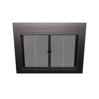 Armitage Flat Dark Grey Masonry Fireplace Door | Standard