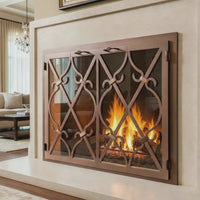 Banded Scroll - Masonry & Prefab Fireplace Glass Doors — fire animation (loop)