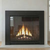 Grande Flat Black Masonry Fireplace Door | Standard Sizes — fire animation (loop)