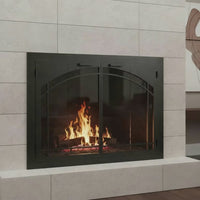 Carolina Steel Fireplace Glass Door Arch Conversion | Masonr — fire animation (loop)