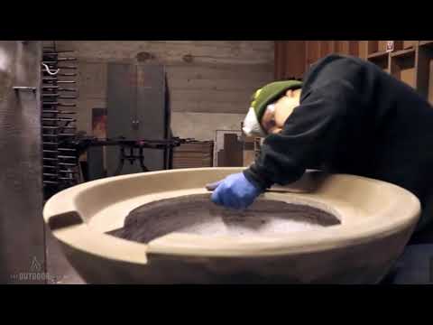 30" x 12" Copper Fire & Water Bowl Match Lit - NG