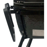 Primo All-In-One Oval Junior 200 Ceramic Kamado Grill With Cradle, Side Shelves And Stainless Steel Grates - ExceptionalFire