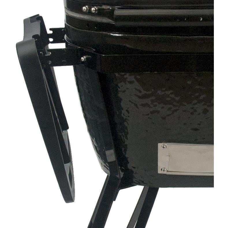 Primo All-In-One Oval Junior 200 Ceramic Kamado Grill With Cradle, Side Shelves And Stainless Steel Grates - ExceptionalFire