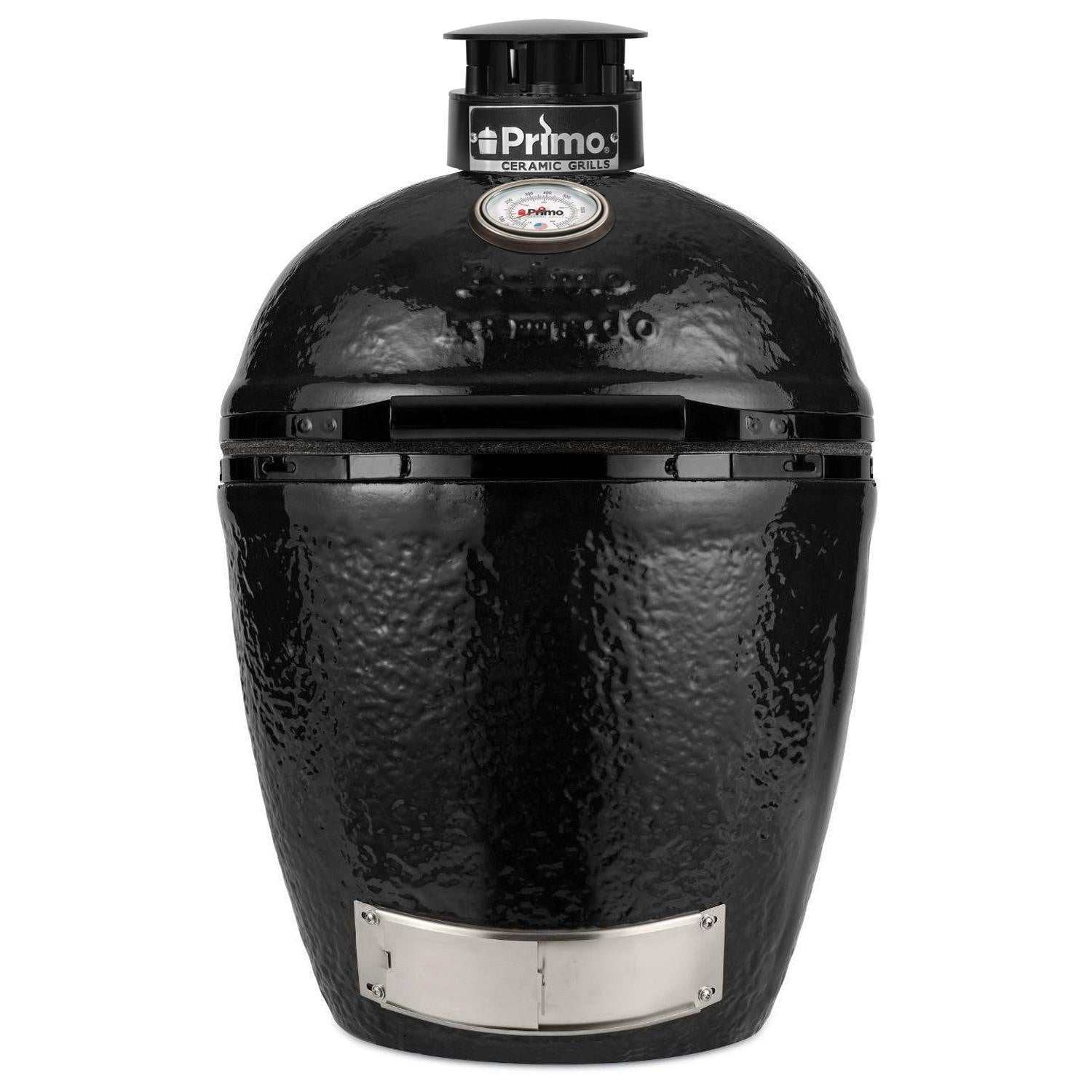 Primo All-In-One Round Ceramic Kamado Grill With Cradle & Side Shelves - Large Round - ExceptionalFire