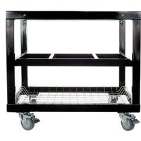 Primo Jack Daniels Edition Oval XL 400 Ceramic Kamado Grill On Steel Cart With 2-Piece Island Side Shelves