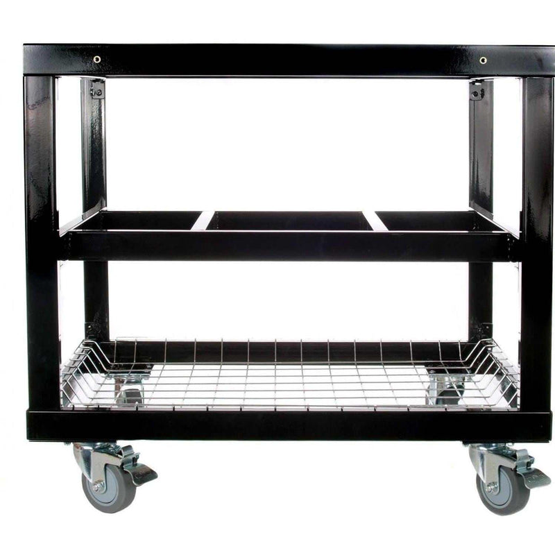 Primo Jack Daniels Edition Oval XL 400 Ceramic Kamado Grill On Steel Cart With 2-Piece Island Side Shelves
