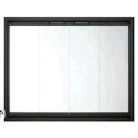RAINBOW ALUMINUM DOOR/ INSIDE FIT/ 36"W X 21 3/8" H, MATTE BLACK, GREY GLASS, BIFOLD (CONTRACTORS DISCOUNT INCLUDED)