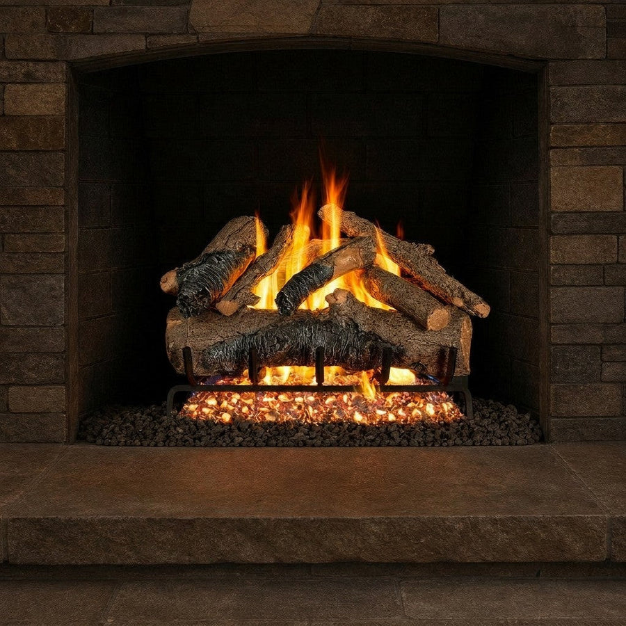 Real Fyre Charred Colonial Oak Vented Gas Log Set