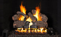 Real Fyre 18/20" Charred Oak Enhanced Vented Gas Log Set — original product reference. Arrangement and burner hardware vary by selected size and configuration.