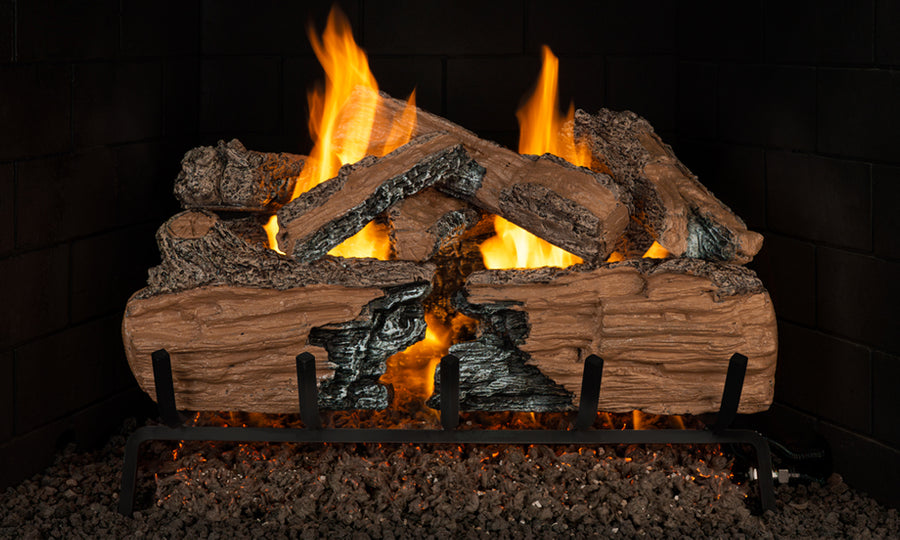 Charred Split Vented Gas Log Set