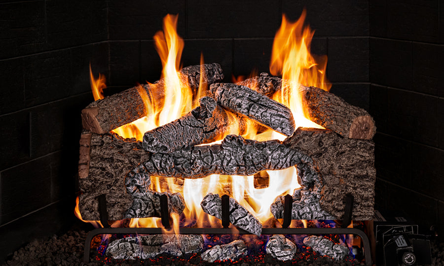 Charred Cinder Oak Vented Gas Log Set