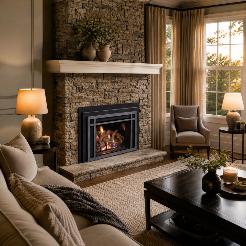 Real Fyre iSeries 36" Direct Vent Gas Fireplace Insert - Model DVI-36i — lifestyle