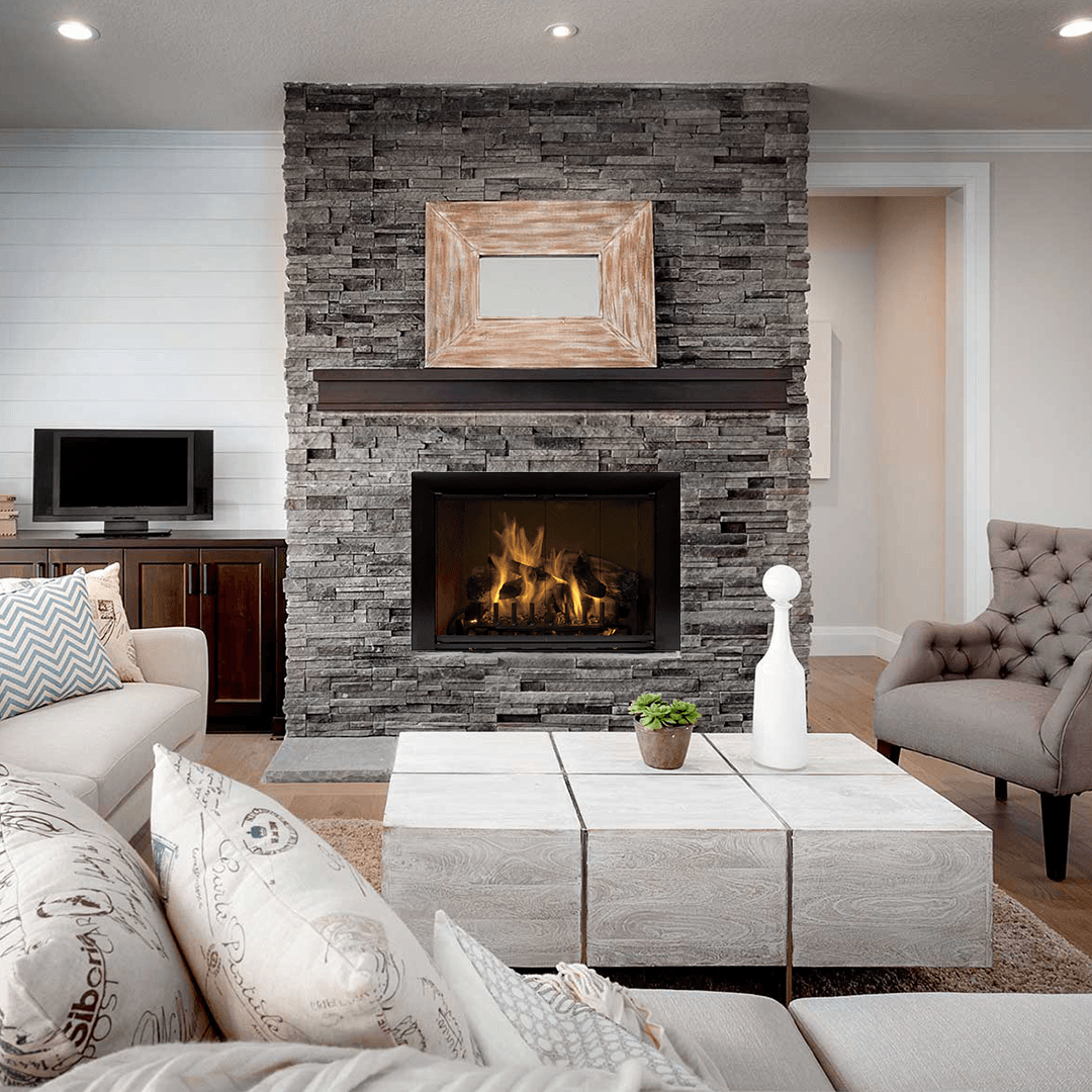 Reflection - Custom Masonry Fireplace Glass Doors - ExceptionalFire