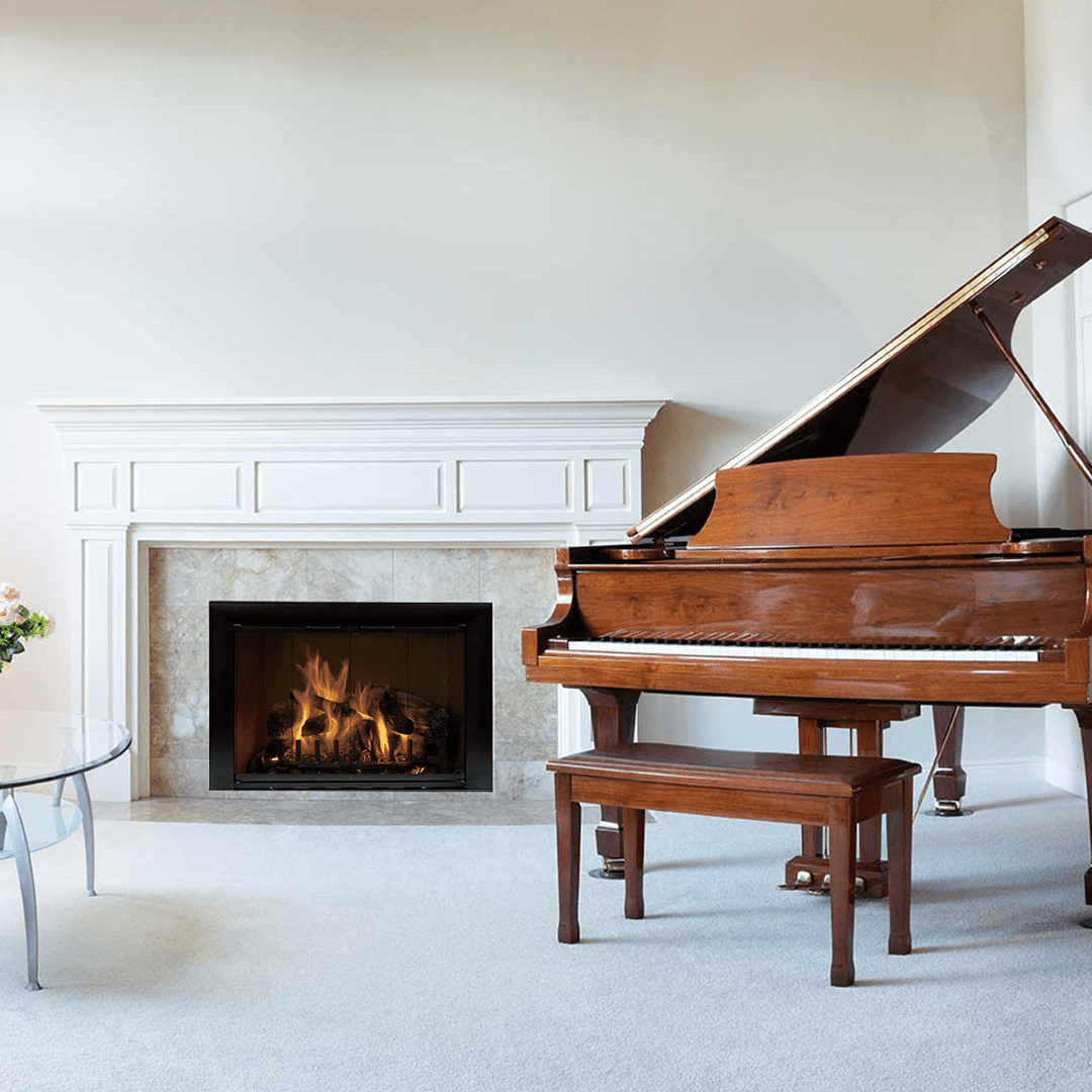 Reflection - Custom Masonry Fireplace Glass Doors - ExceptionalFire