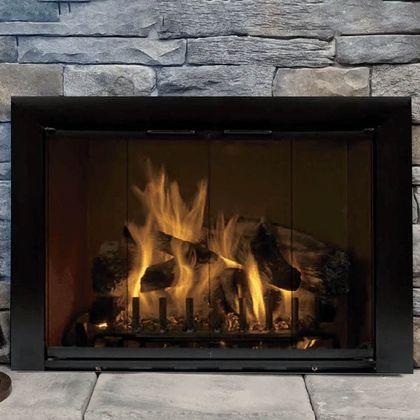 Reflection - Custom Masonry Fireplace Glass Doors