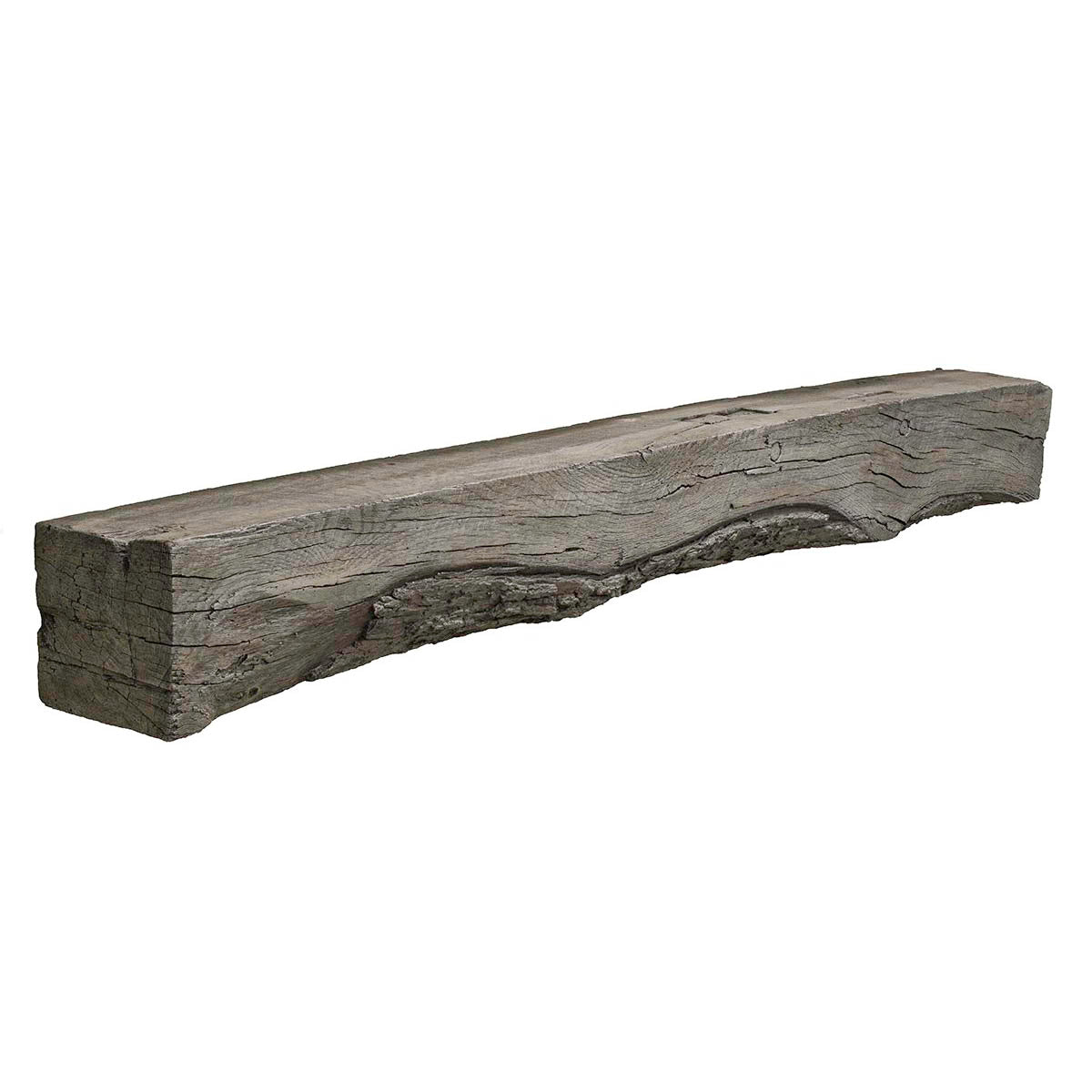 Rickhouse Non-Combustible Concrete Mantel Shelf Pale Weathered Grey Finish