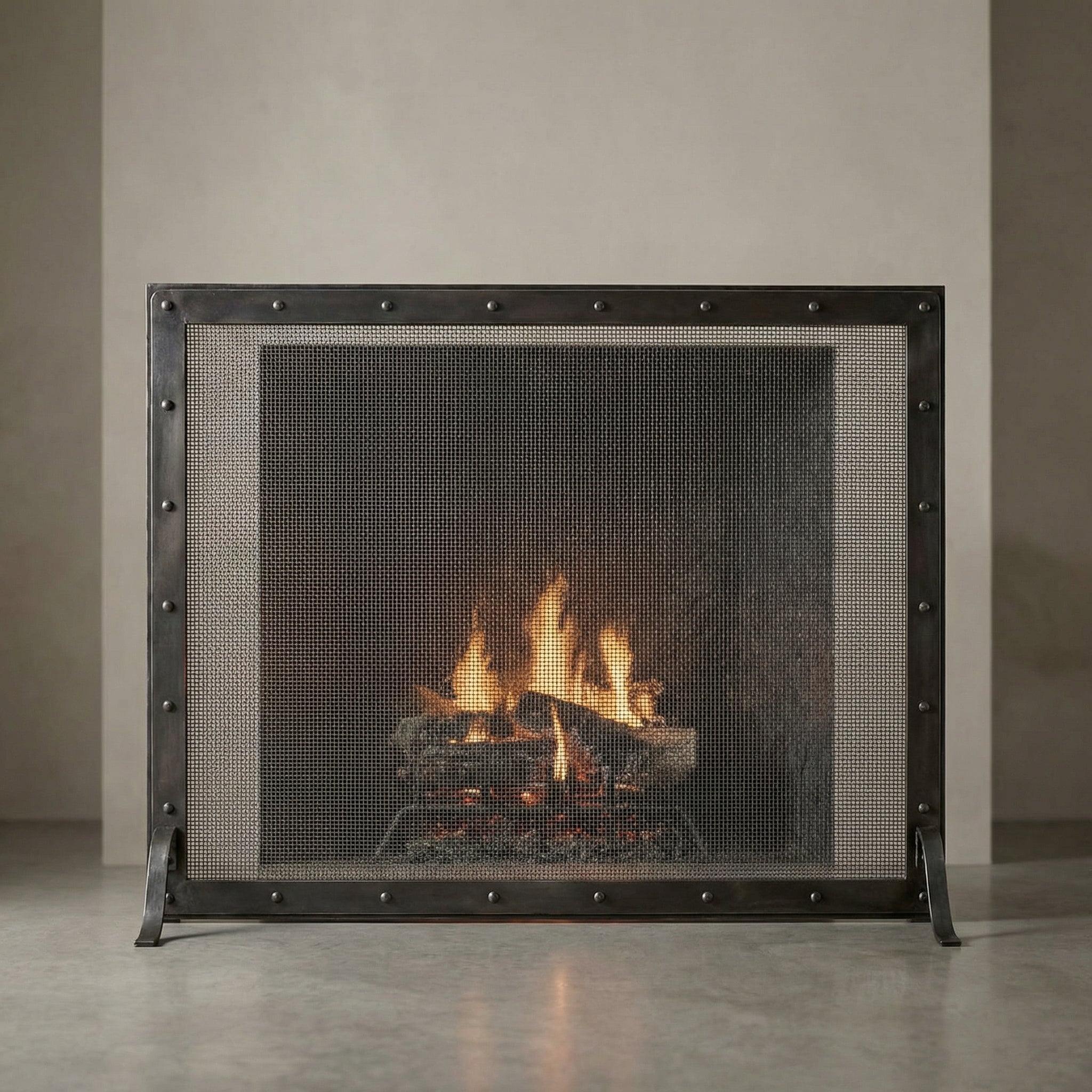 Fireplace Screen Custom Made | Black Rock, 21 Finishes