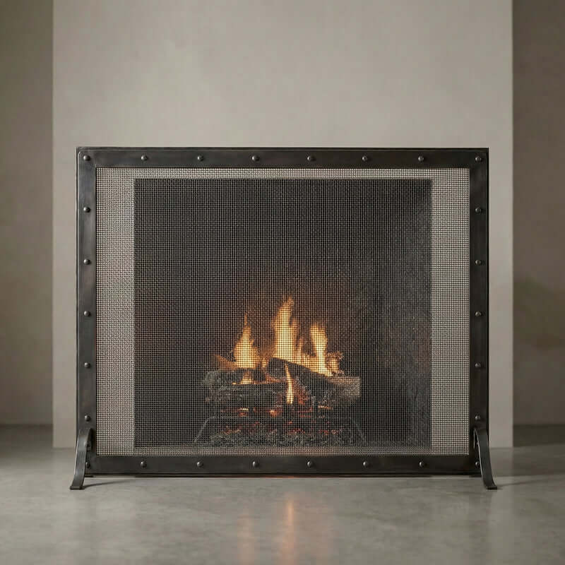 Fireplace Screen Custom Made | Black Rock, 21 Finishes