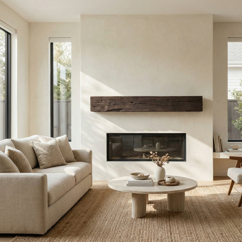 Tobacco Barn Non-Combustible Concrete Mantel Shelf Roasted Chestnut Finish