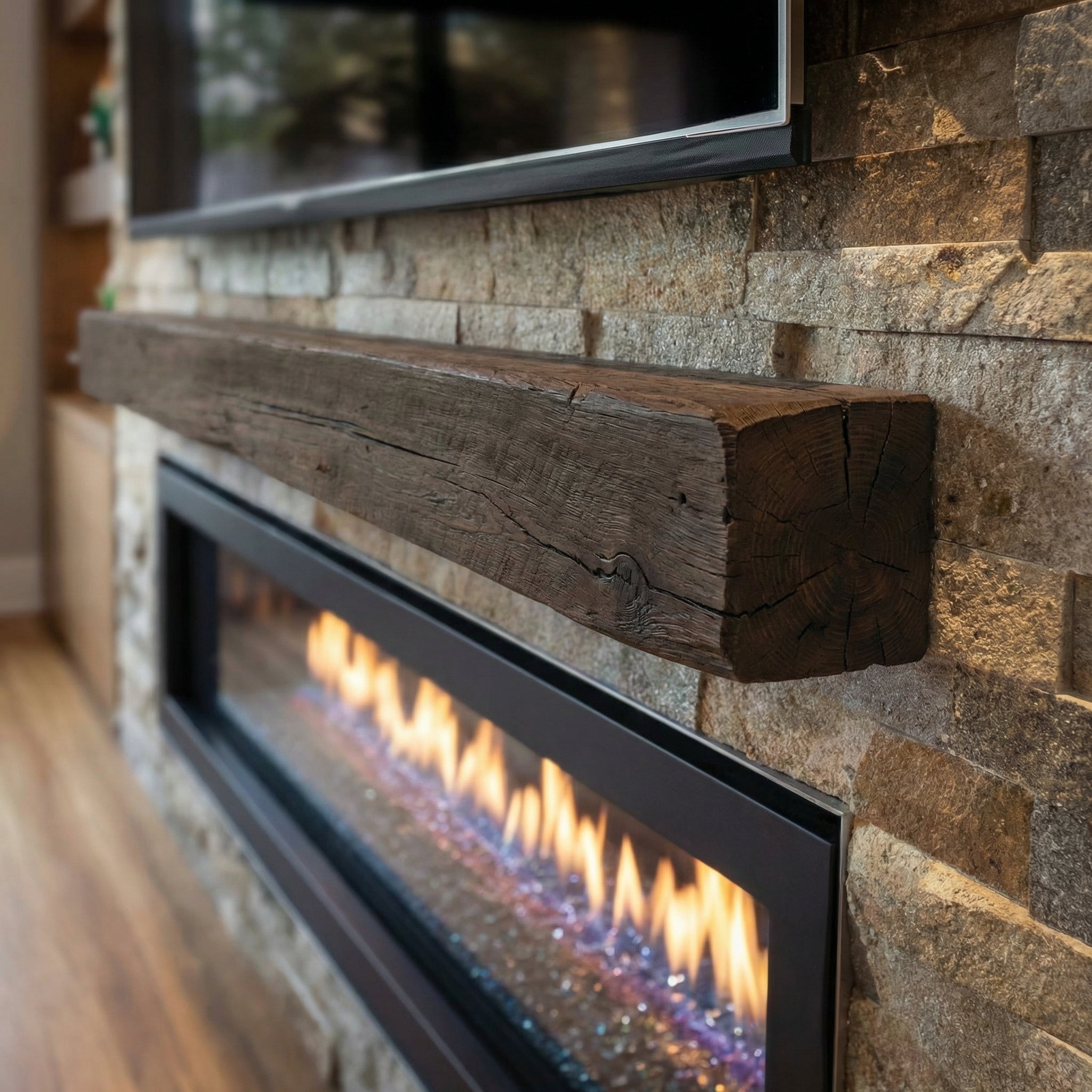 Grist Mill Non-Combustible Concrete Mantel Shelf Roasted Chestnut Finish