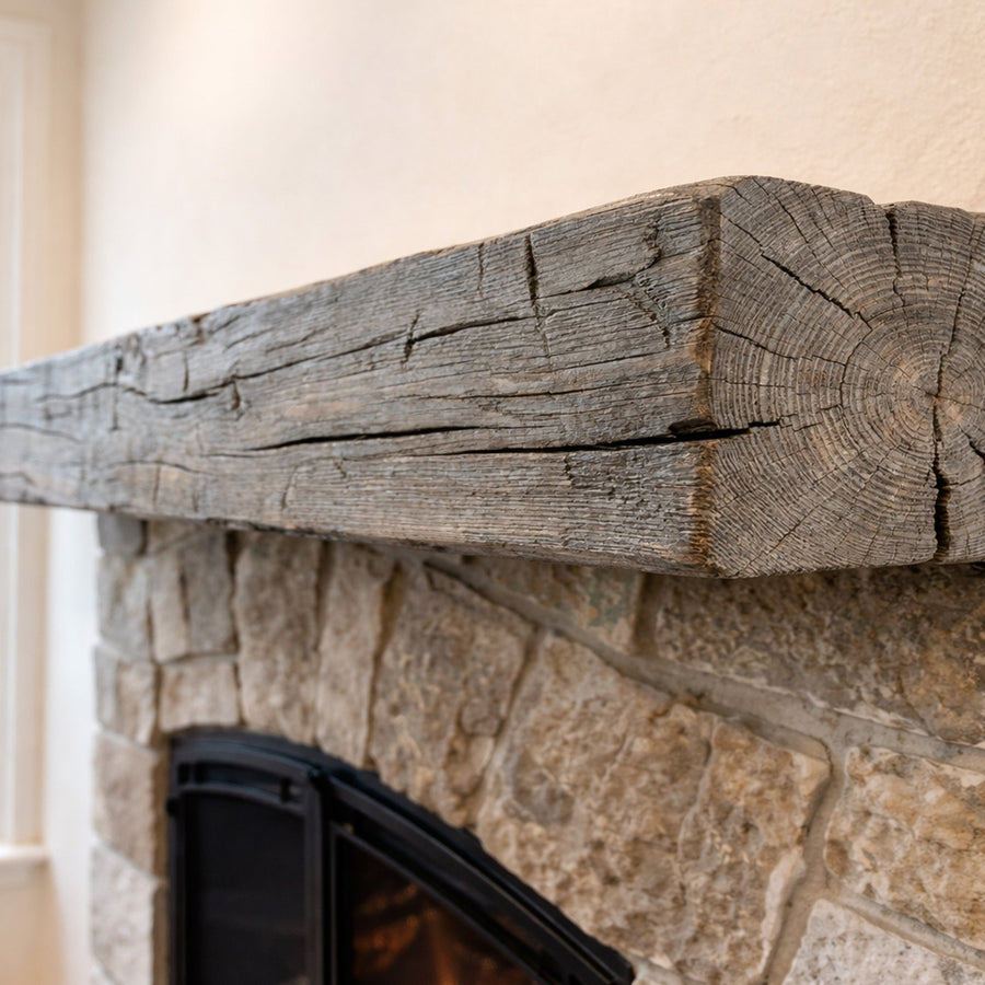 Smokehouse Non-Combustible Concrete Mantel Shelf Weathered Grey Finish