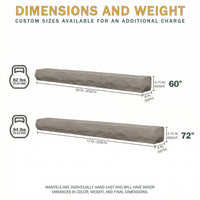 Rockface Stone Non-Combustible Concrete Mantel Shelf Bluegrass Fog Finish