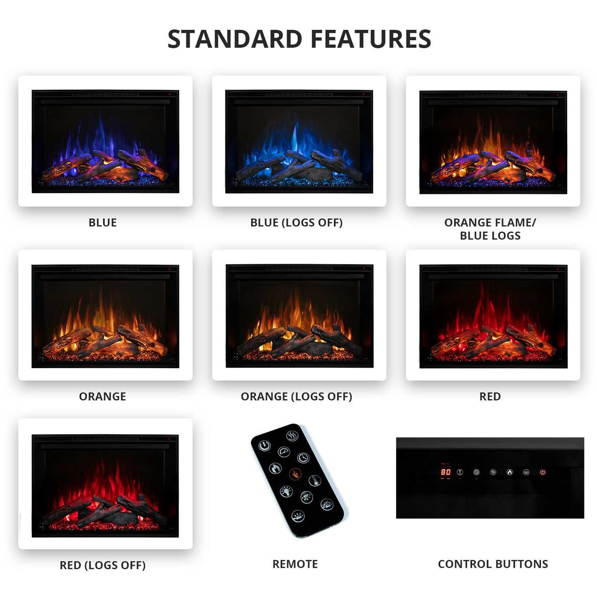 Modern Flames RS-3626 RedStone 36-Inch Built-In Electric Fireplace - Model RS-3626