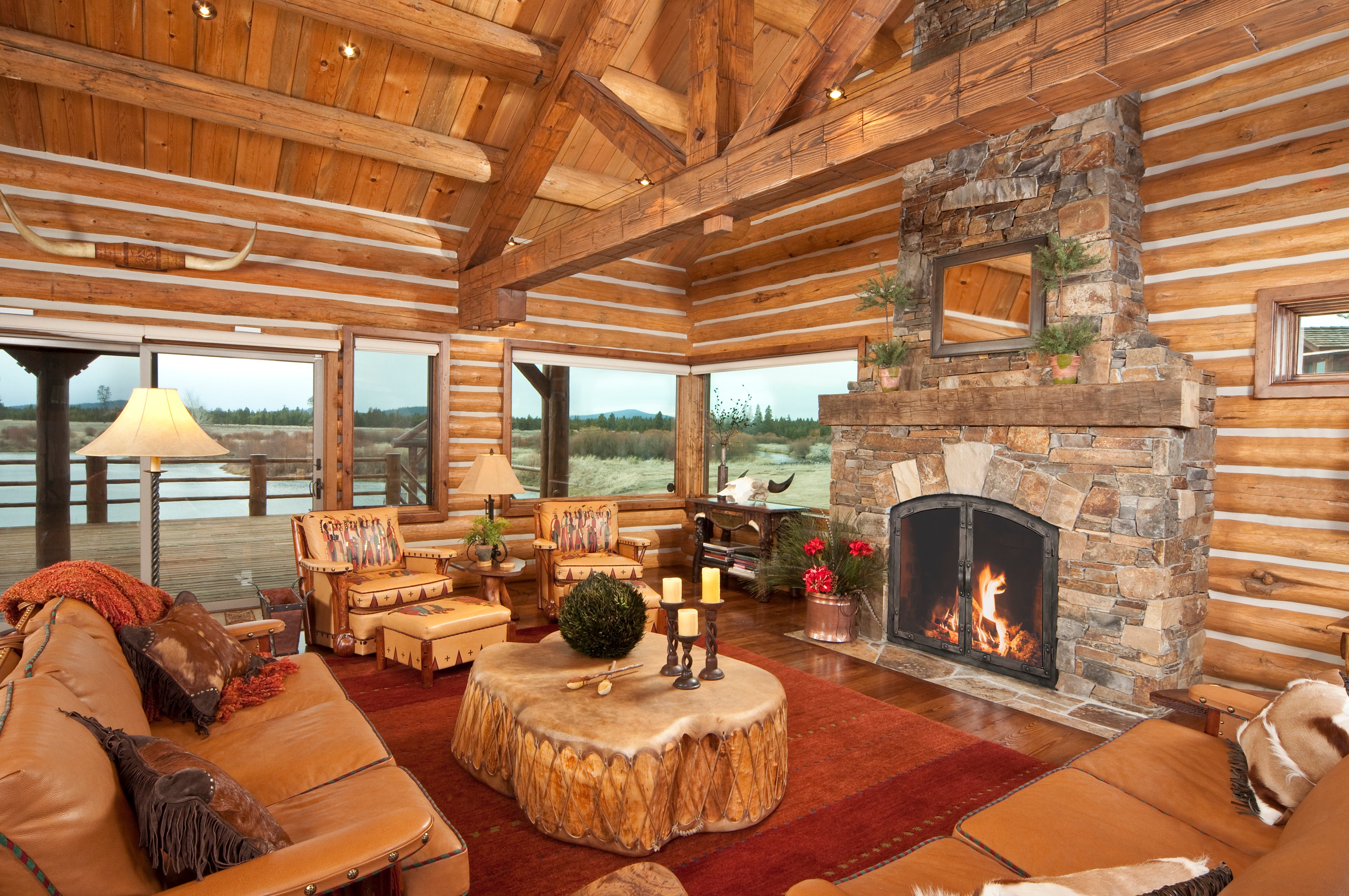Rustic - Masonry and Prefab  Fireplace Glass Doors