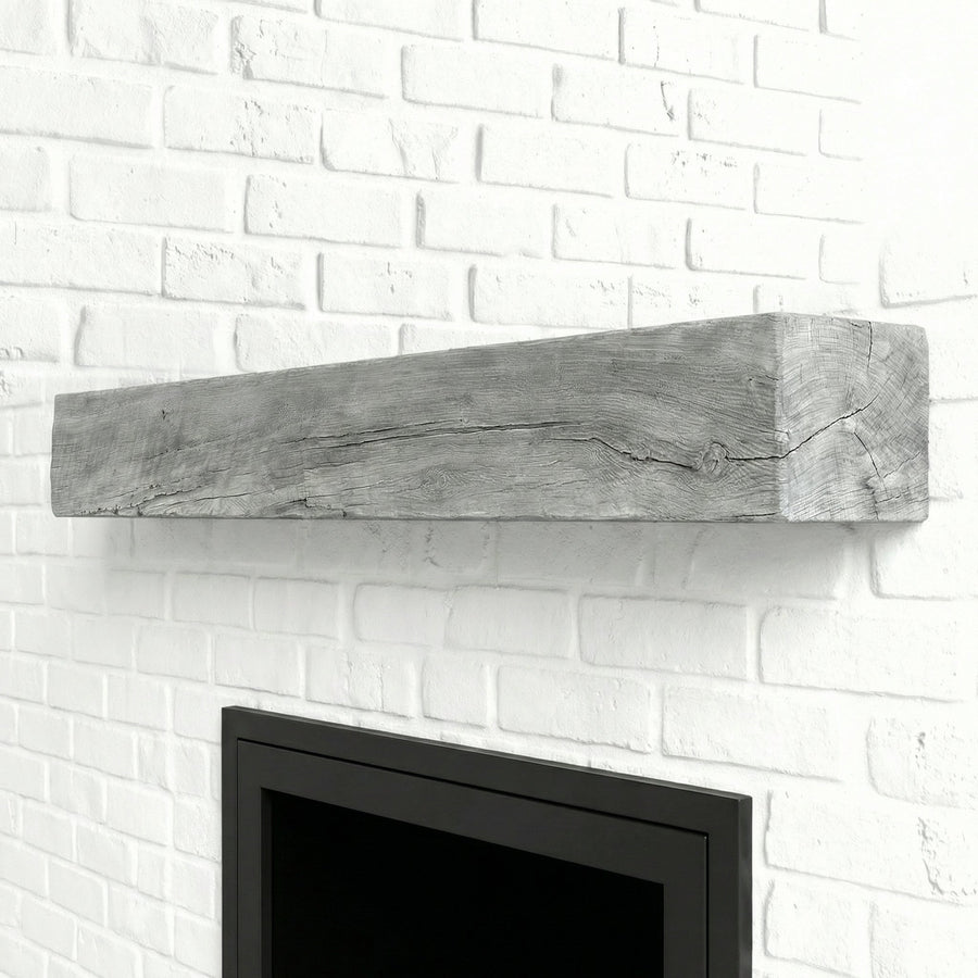Grist Mill Non-Combustible Concrete Mantel Shelf Weathered Grey Finish