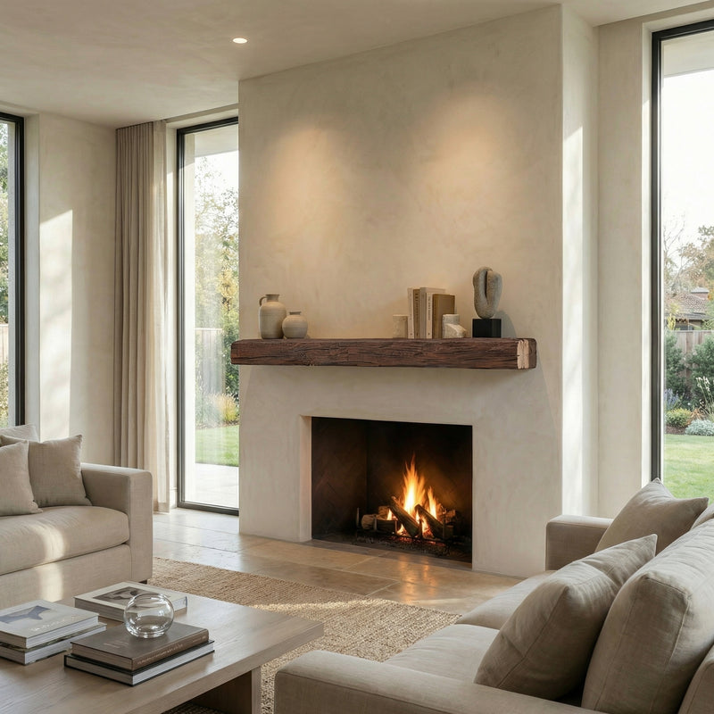 Smokehouse Non-Combustible Concrete Mantel Shelf Maduro Finish