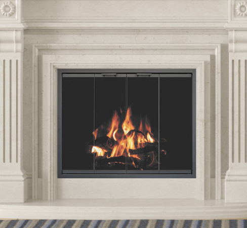 Seaside Standard Fireplace Glass Doors | ExceptionalFire