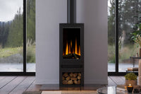 British Fires Bramshaw electric stove with log-storage base