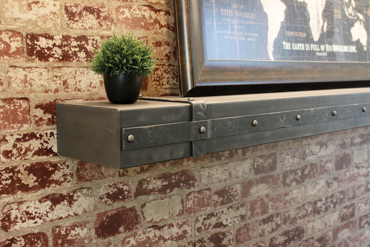 Custom Metal Floating Mantel Shelf: Non-Combustible, 25+ Finishes, Any Size