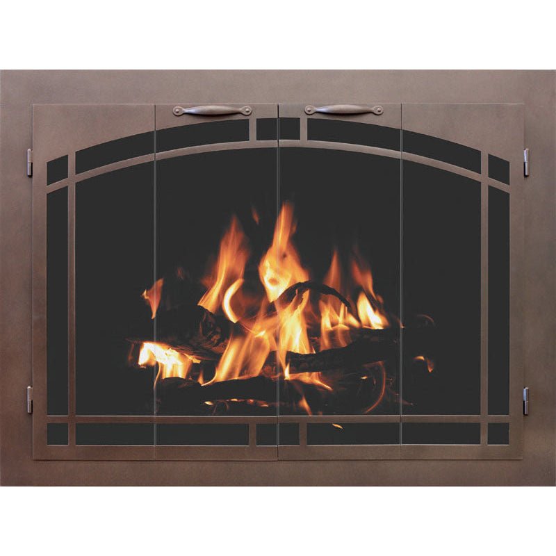 Sierra Arch Pane - Custom Steel Masonry & Prefab Fireplace Doors