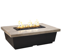 Silver Pine Contempo rectangle firetable with black lava base and stainless steel burner
