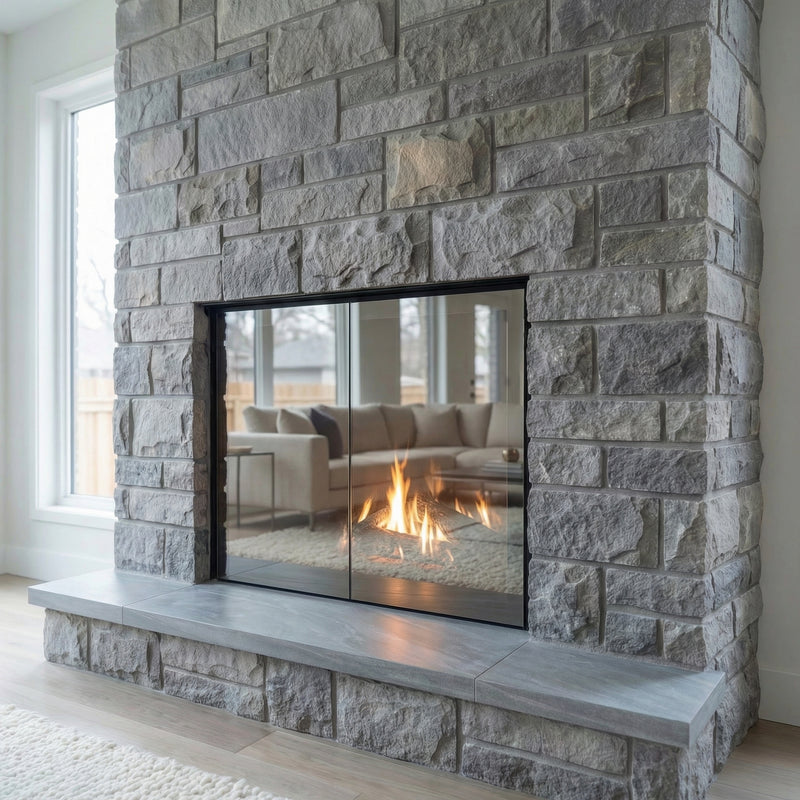 Odyssey - Masonry & Prefab Solar Reflective Fireplace Glass Doors | Custom