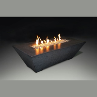 Grand Canyon Olympus Extra-Tall Rectangular GFRC Fire Pit Table - 60" x 30" x 24" Black, Propane