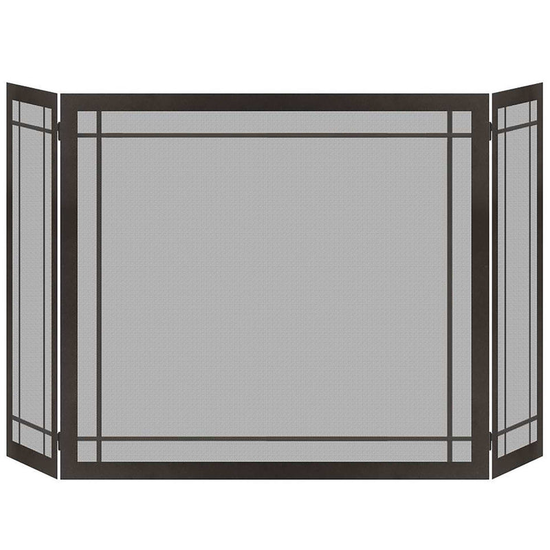 Steel custom folding screen with 3/16" thick solid steel frame and heavy gauge flat wire mesh, made in USA by Design Specialties.
