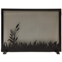 Steel Custom Single Panel Fireplace Screen Carolina Pond- Custom Size - ExceptionalFire