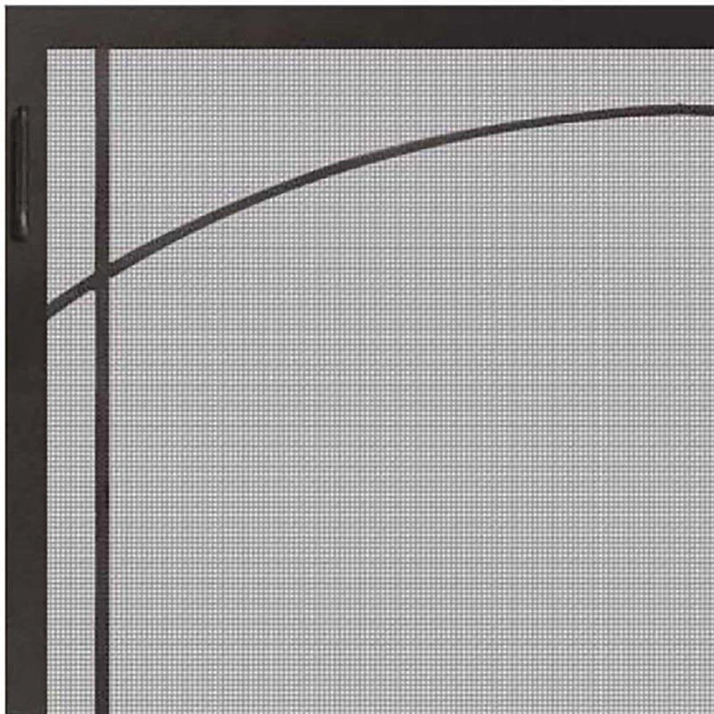 Steel Custom Single Panel Fireplace Screen - Carolina Sunrise Window Pane - ExceptionalFire