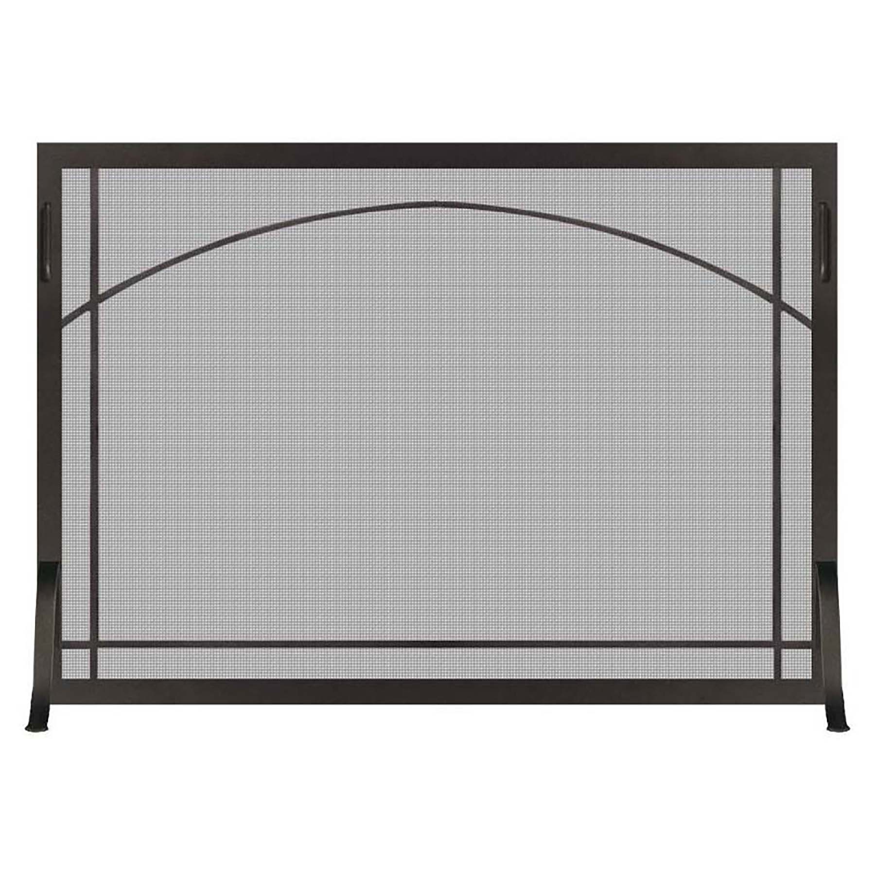 Steel Custom Single Panel Fireplace Screen - Carolina Sunrise Window Pane